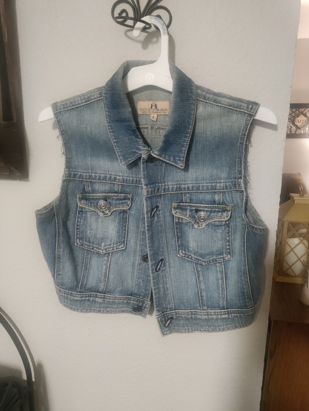 Juicy Couture Jeans Denim Vest Size Large